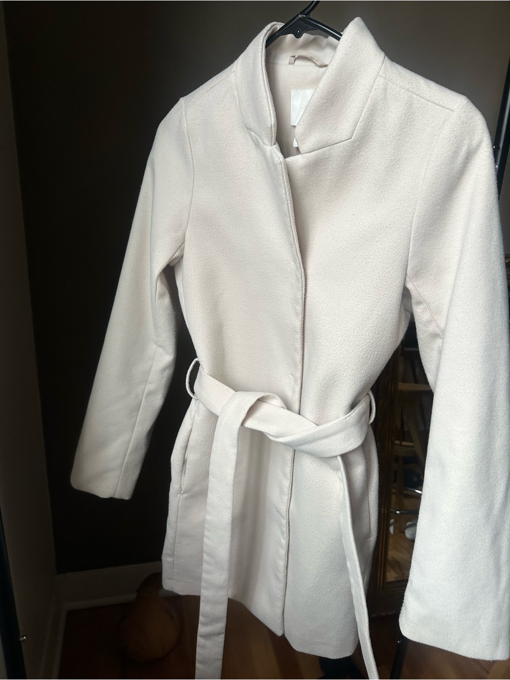 H&M Cream Belted short Trench Coat